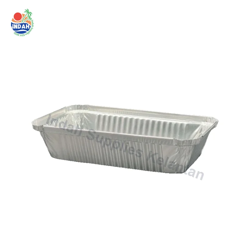 Aluminium Foil Tray Rectangle with Clear Lid 4423-P 5pcs Pack — Indah Plastic Trading Kelantan