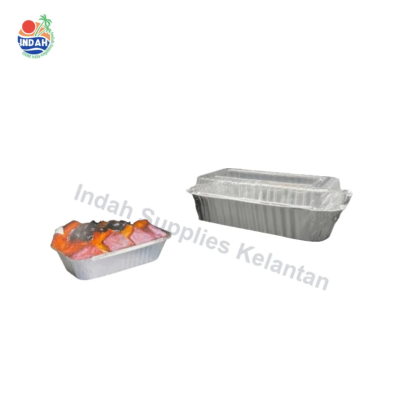Aluminium Foil Tray with Clear Lid 4573-P 5 Set Rectangle My Chef