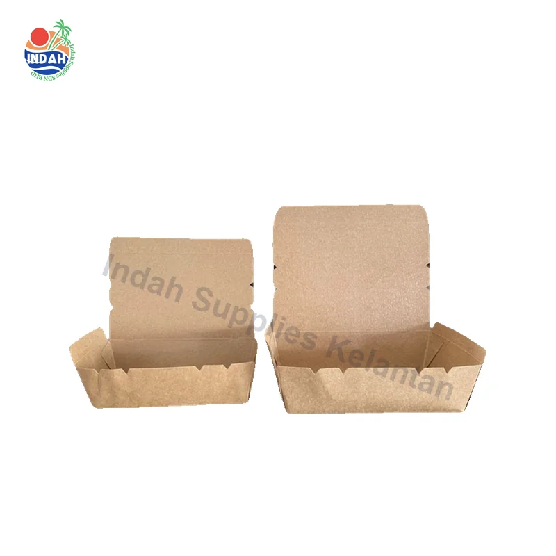 Bekas Makanan Kertas Brown White Large L M 50pcs — Indah Plastic Trading Kelantan