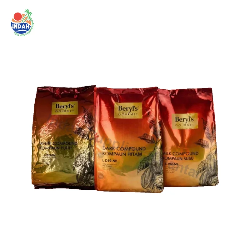 Beryl's Chocolate Compound Coins 1KG Dark Milk White Coklat Masakan