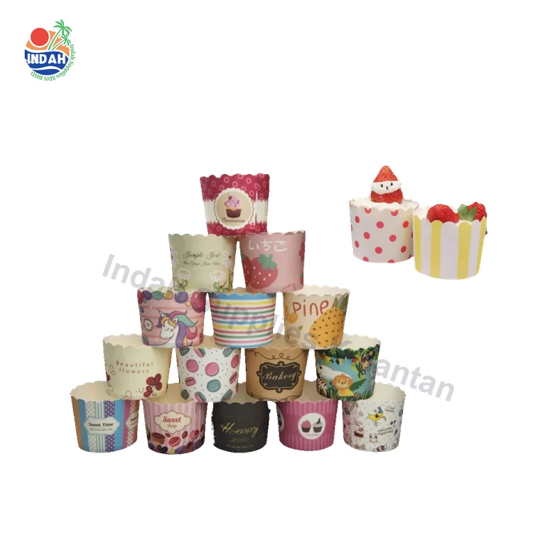 Cawan Muffin Kertas 50pcs Reka Bentuk Rawak