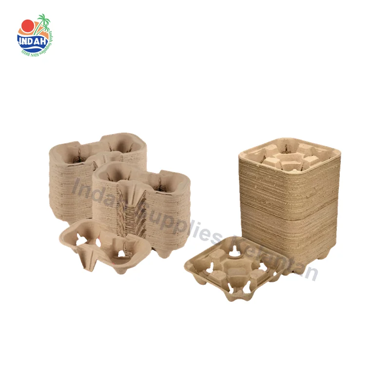 Cup Carrier 2 atau 4 Slot / Tray / Pemegang Cawan Pakai Buang untuk Minuman Sejuk atau Panas