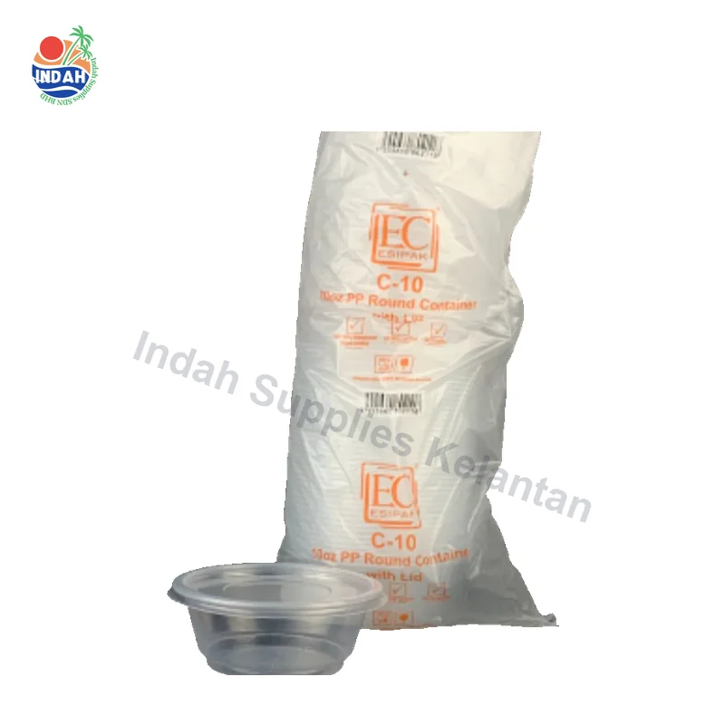 EC C10 10oz PP Round Container (50sets) 300ml Bekas Tau Fu Fa