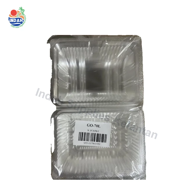 GO-70L Plastik Tray with Lock Bakery Disposable Clear Food Box 50pcs