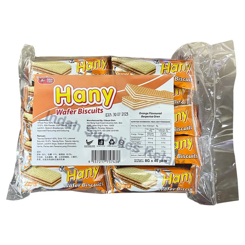 Hany Biskut Wafer Perisa Oren 8g x 40's — Indah Plastic Trading Kelantan