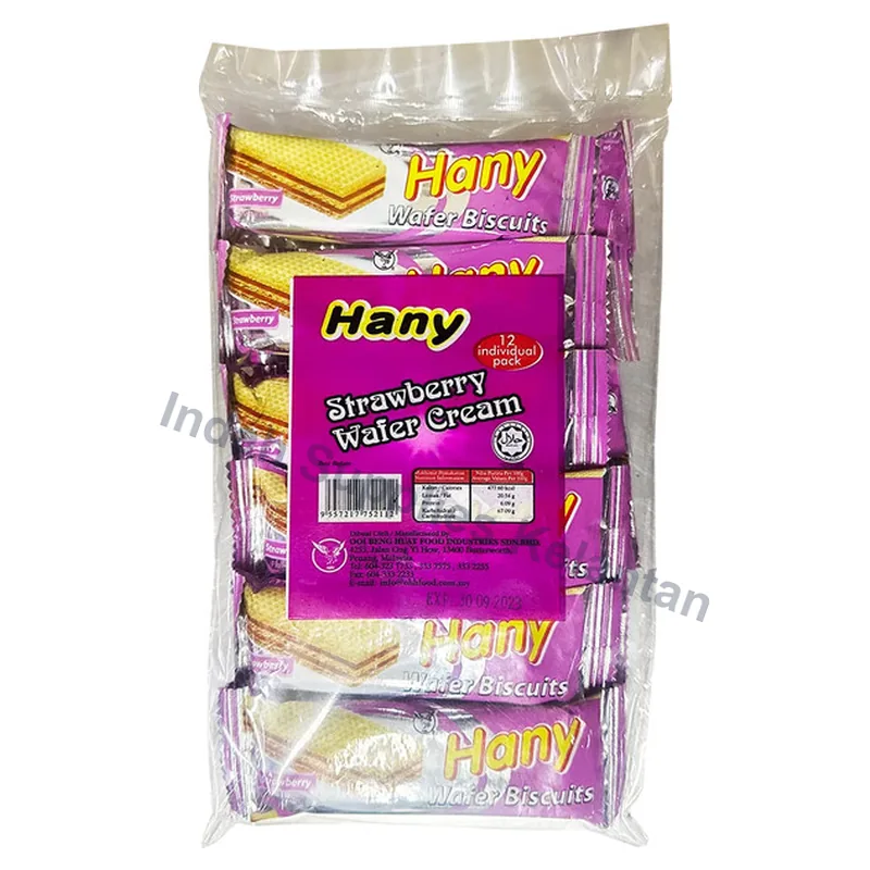 Hany Biskut Wafer Perisa Strawberi 8g x 12's — Indah Plastic Trading Kelantan