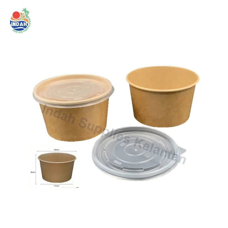 Mangkuk Kertas Oden 850ml Putih Coklat