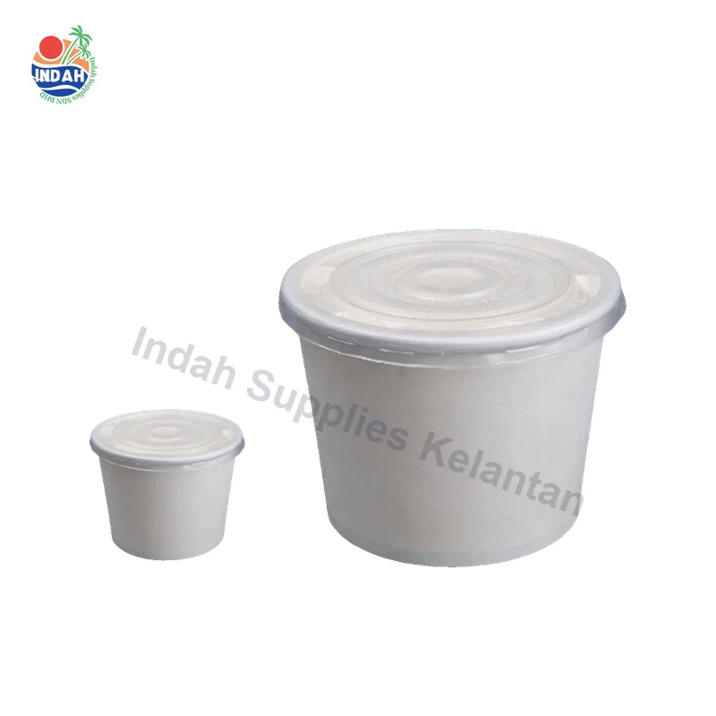 Mangkuk Kertas Putih 1000ml 50pcs — Indah Plastic Trading Kelantan