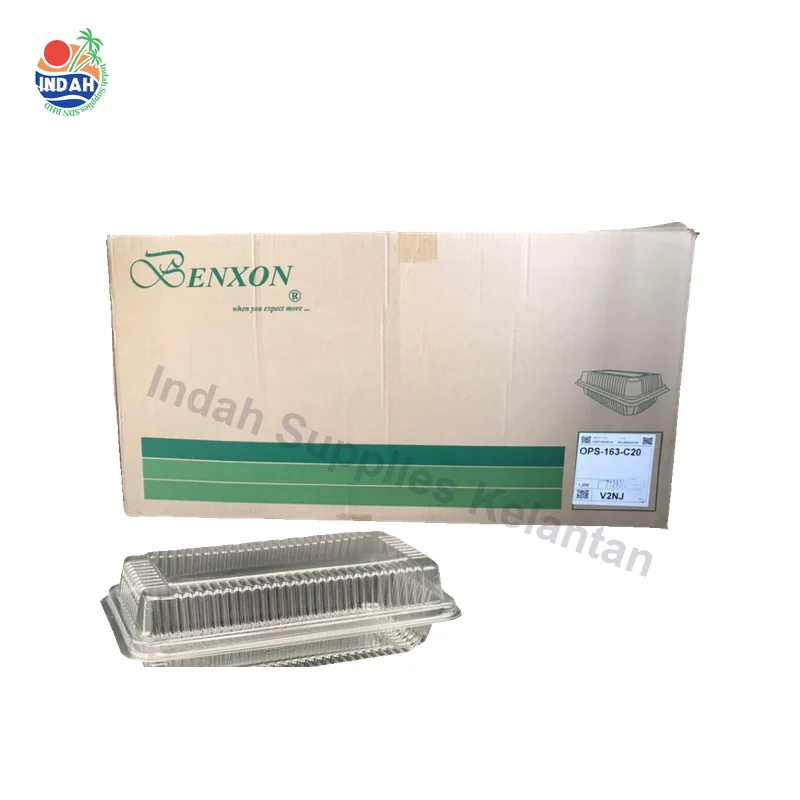 OPS-163 GO-163 Plastic Tray with Lock 1 Karton Bekas Makanan Roti Sosej