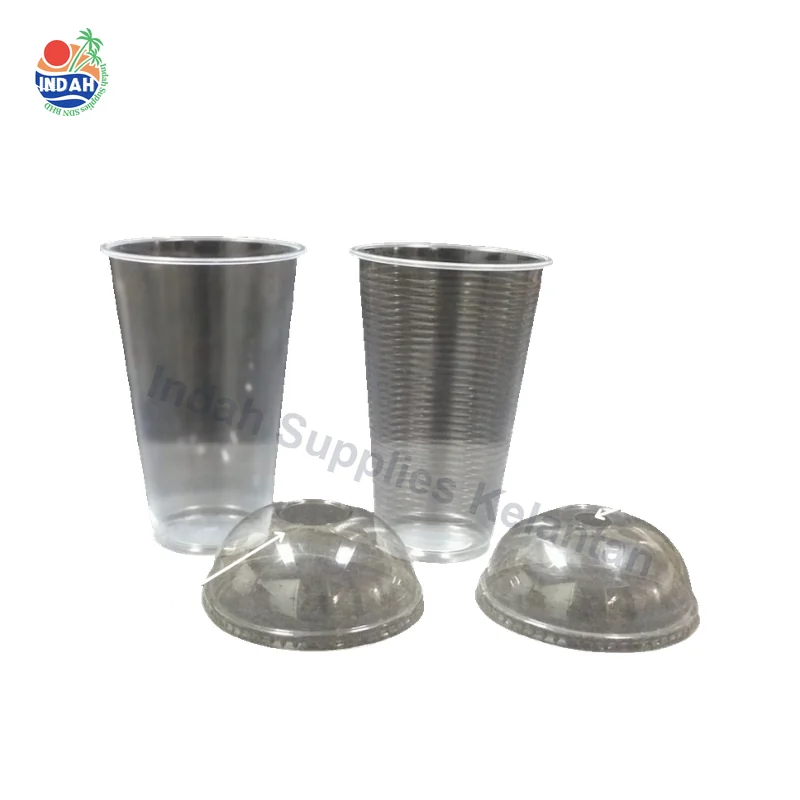 PP Cup / Dome Lid With Hole / Dome Lid No Hole / Gelas Air Balang — Indah Plastic Trading Kelantan