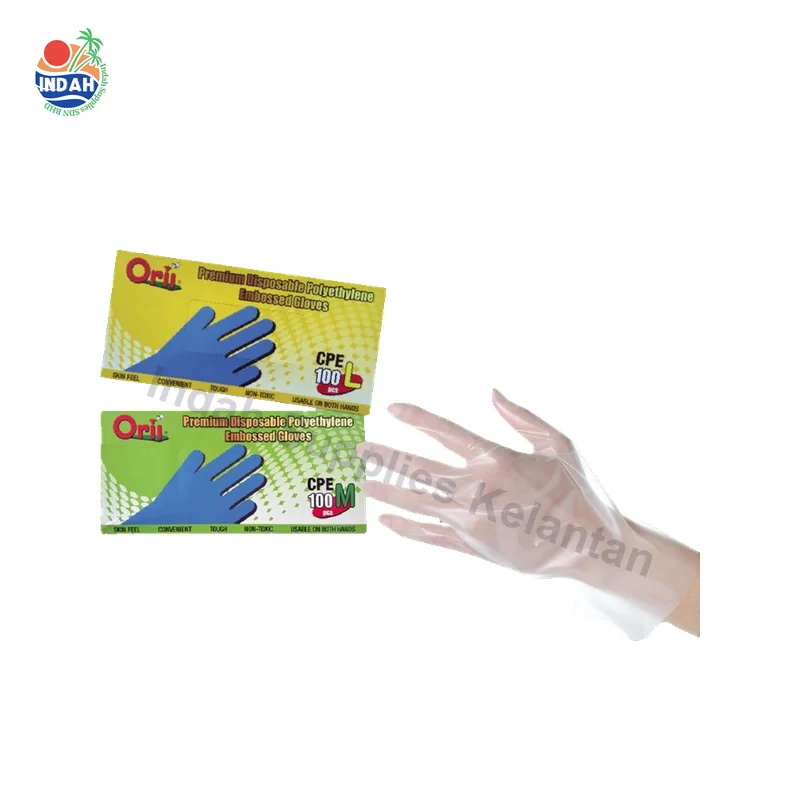 Sarung Tangan Plastik HDPE ORLI Saiz L/M — Indah Plastic Trading Kelantan
