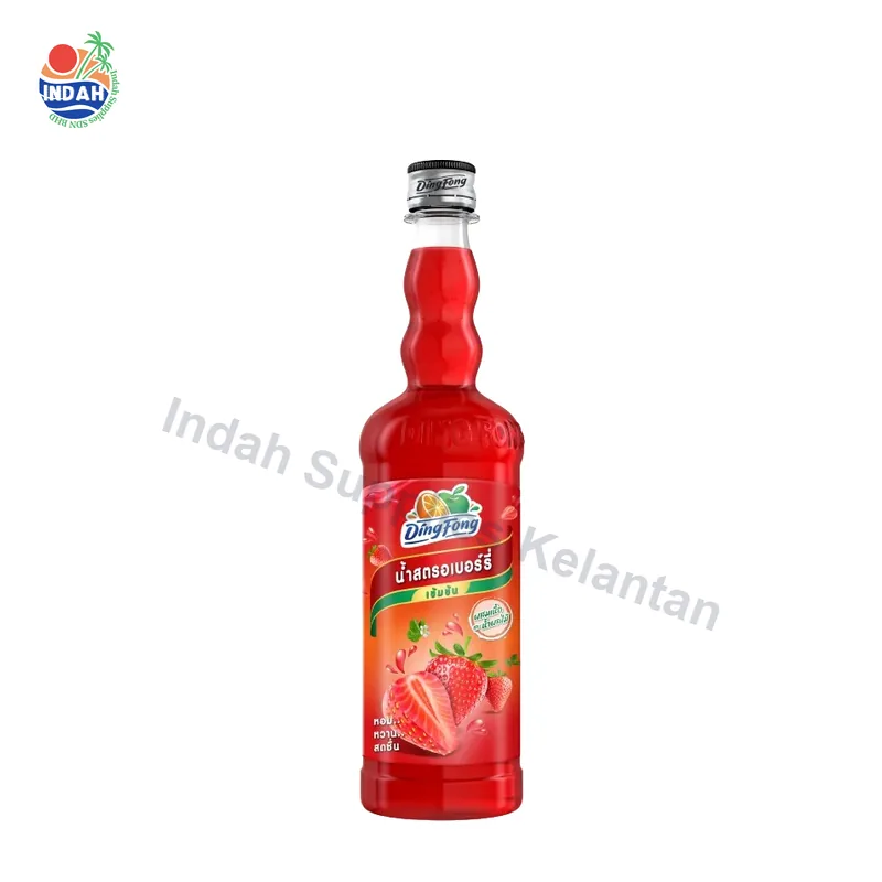 Sirap Ding Fong Strawberry 760ml — Indah Plastic Trading Kelantan