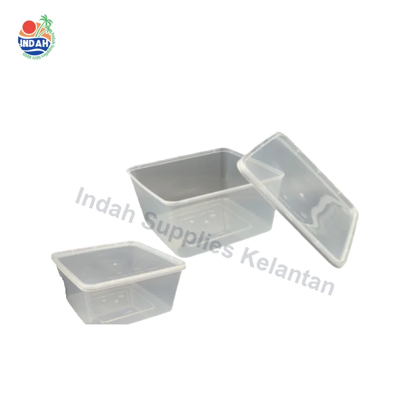 SQ7 Kotak Plastik Makanan Segi Empat Dengan Penutup FS3000 / SQ3000