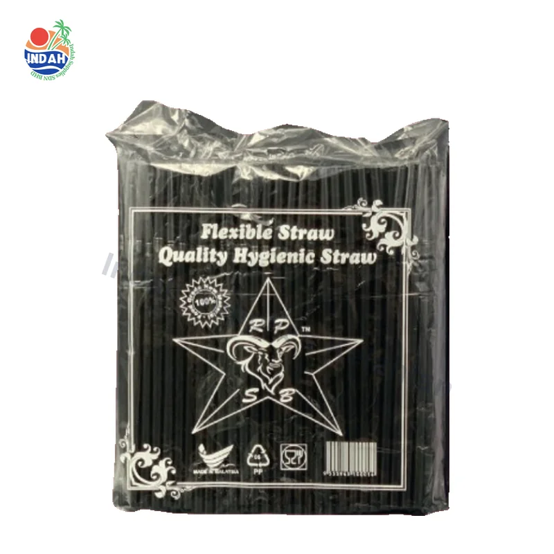 Straw Hitam Fleksibel 8.5" 250PCS