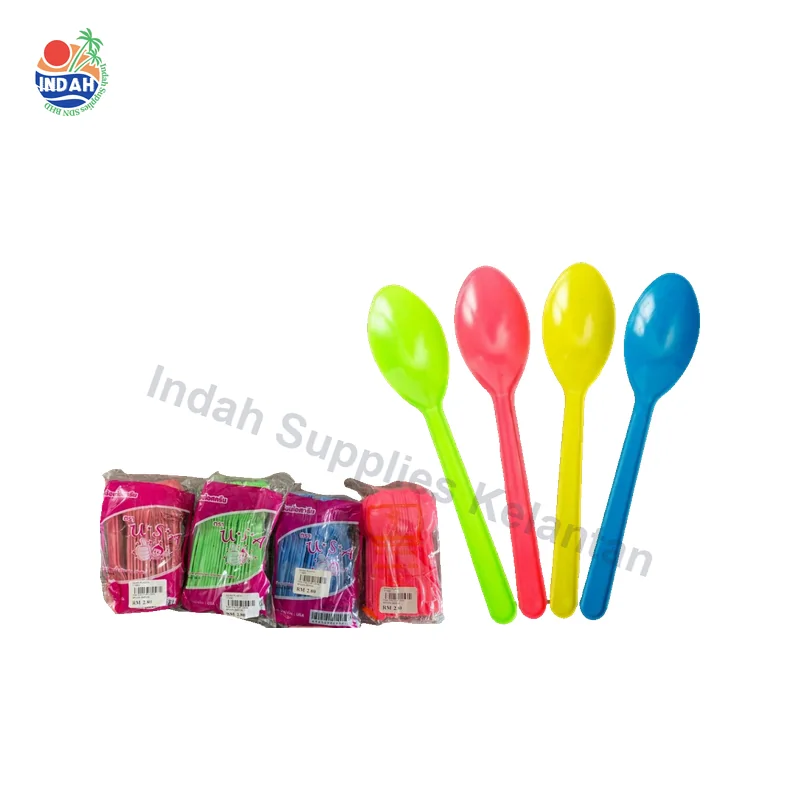 Sudu Aiskrim Plastik Berwarna 12CM 50PCS