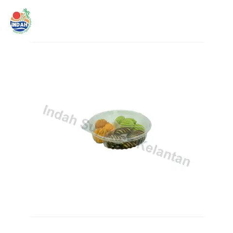 Mangkuk PET BENXON 66-15FL3S (15oz, 3 petak, lutsinar, penutup) — gambar 2