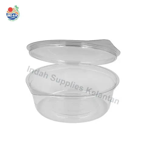 Mangkuk PET BENXON 66-24SMFL (24oz, lutsinar, penutup) — gambar 2