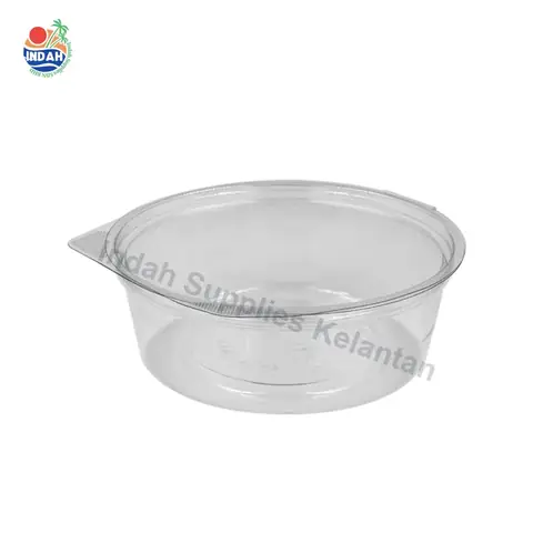 Mangkuk PET BENXON 66-24SMFL (24oz, lutsinar, penutup) — gambar 4