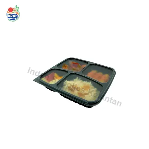 Kotak Makanan BENXON BTB-4C (4 petak, hitam) — gambar 2