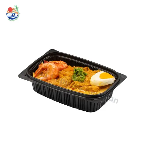 Bekas Makanan RT650 (Tapak Hitam + Penutup Clear) BENXON (50pcs/pkt) — gambar 2