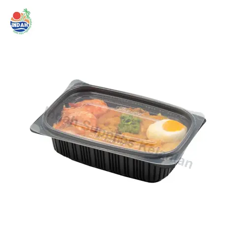 Bekas Makanan RT650 (Tapak Hitam + Penutup Clear) BENXON (50pcs/pkt) — gambar 3