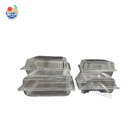 Dulang Kek Segi Empat 7" dengan Kunci OPS-L300 GO-L300 Plastik Jernih